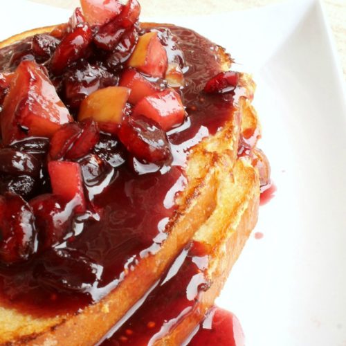 French Toast with Apple Cranberry Sauce from RecipesWithEssentialOils.com