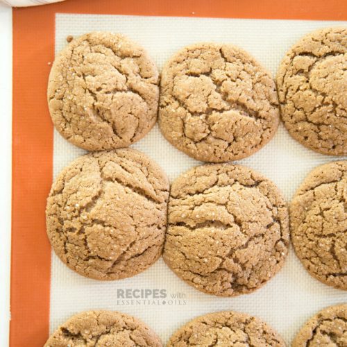 Easy Recipe for Chewy Ginger Cookies from RecipeswithEssentialOils.com