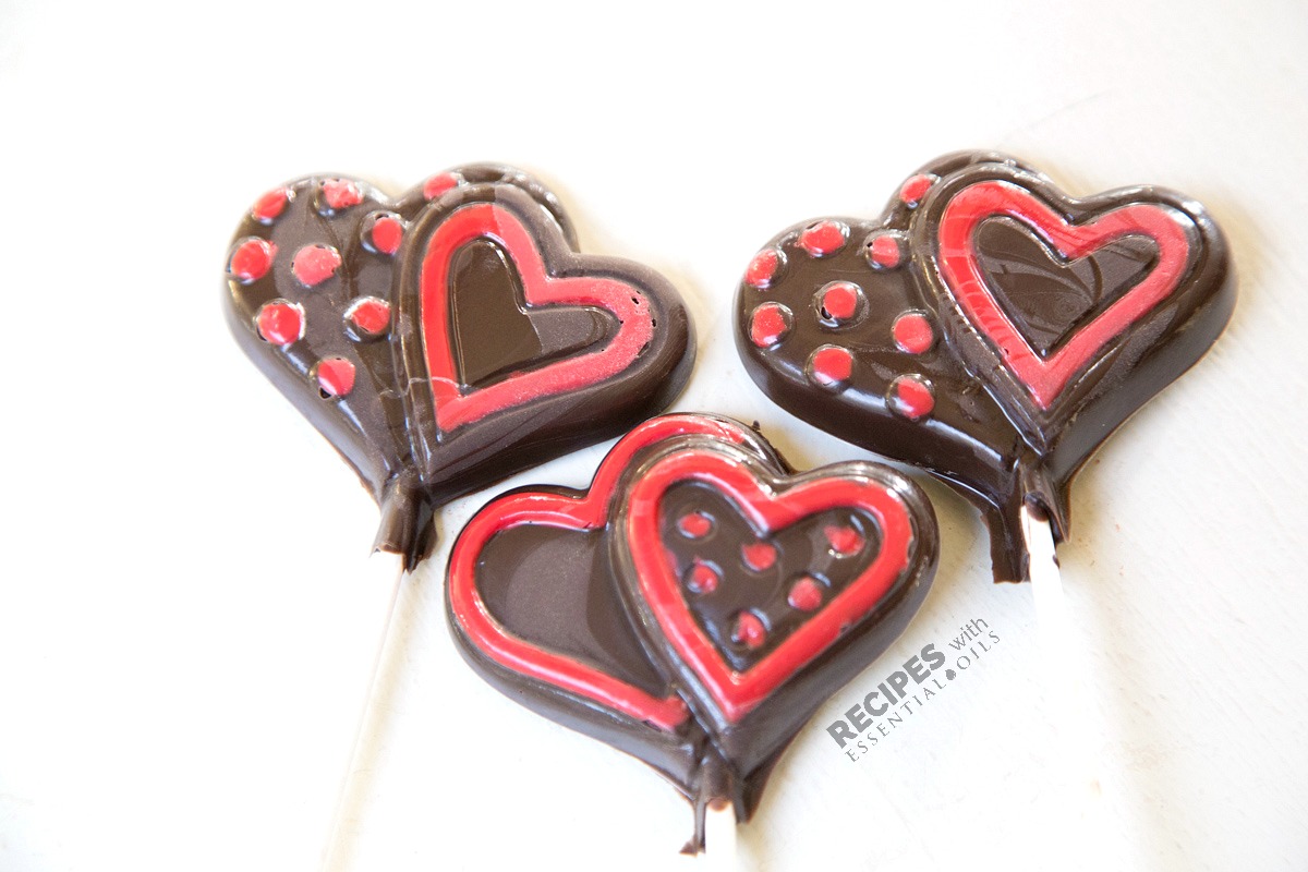 White & Dark Chocolate Lollipops for Valentine's Day