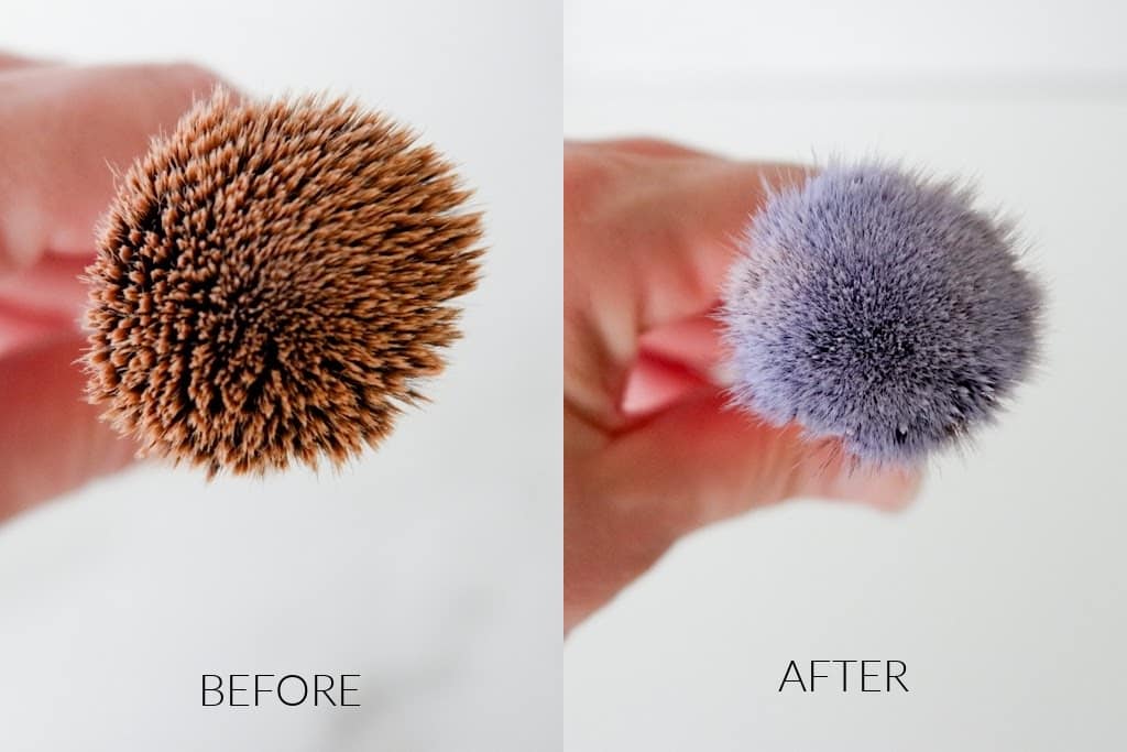 Before and After Makeup Brush Cleaner