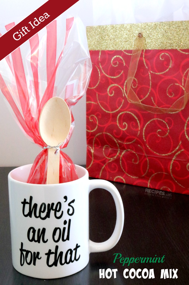 Peppermint Hot Cocoa Mix Recipe ~ perfect for holiday gifts from RecipeswithEssentialOils.com