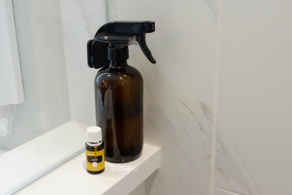natural grout cleaning spray white shower lemon essential oil